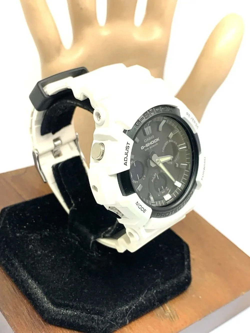 Casio Mens Watch G-Shock GAS100 White Resin Analog Digital Tough Solar 47mm 5445